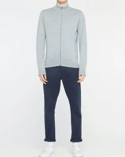 Discount Hackett London Gilet Jersey zippé gris