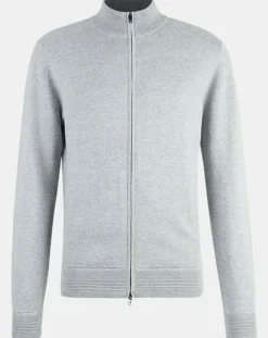 Discount Hackett London Gilet Jersey zippé gris