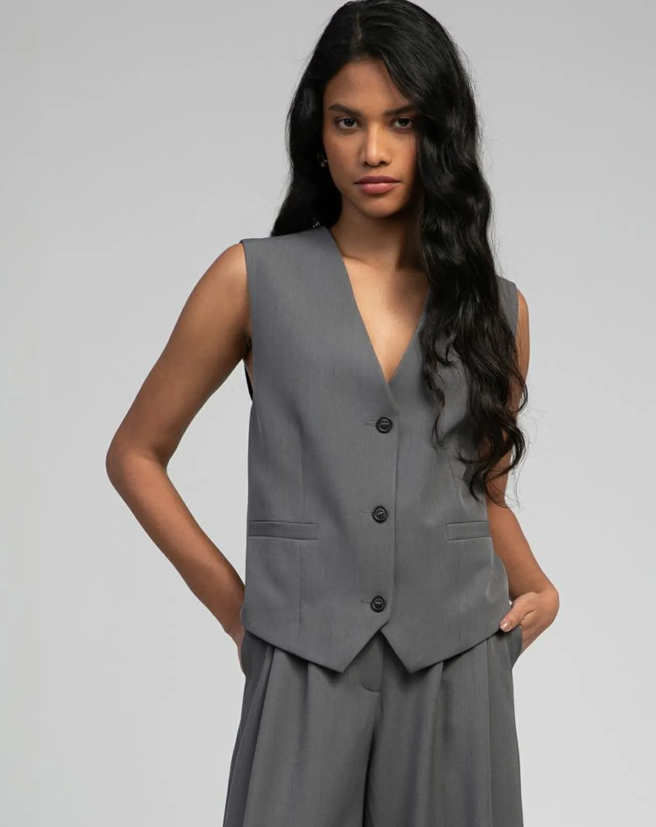 New An'ge Gilet Kimolo anthracite