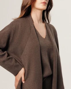 Femme Rodier Gilet Lawrence ouvert marron havane