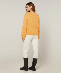 Femme Rodier Gilet Lilith col V chiné jaune