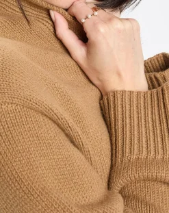 Clearance Marc O'Polo Gilet long à capuche en Laine mélangée camel