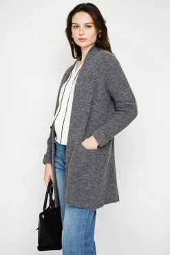 Femme C&Jo Gilet long à col châle loup