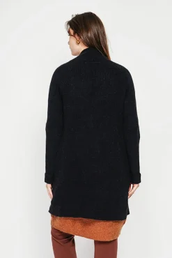 Femme C&Jo Gilet long à col châle noir