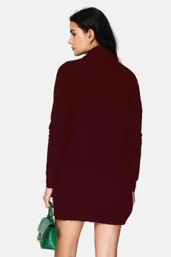 Sale Assuili Gilet long en Cachemire mélangé col châle bordeaux