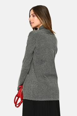 Online Assuili Gilet long en Cachemire mélangé col châle loup