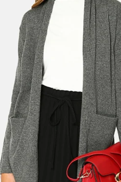 Online Assuili Gilet long en Cachemire mélangé col châle loup