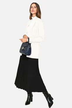 Femme Assuili Gilet long en Cachemire mélangé col châle naturel