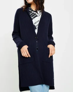 Femme Marc O'Polo Gilet long en Laine mélangée bleu marine