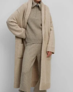 Marc O'Polo Gilet long en Laine vierge mélangée beige moyen