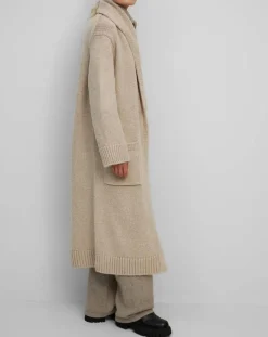 Marc O'Polo Gilet long en Laine vierge mélangée beige moyen