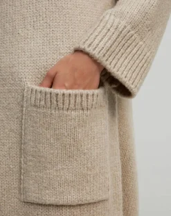 Marc O'Polo Gilet long en Laine vierge mélangée beige moyen