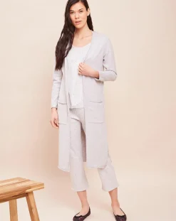 Femme Le Chat Gilet long Essentiel gris chiné