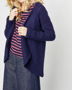 New Karl Marc John Gilet Mystère en Maille de coton bleu marine