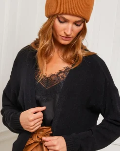 New Fleur de cachemire Gilet Nina noir