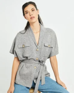 Lauren Vidal Gilet Roy gris