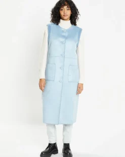 Femme Lou Andrea Gilet réversible en Fausse Fourrure 373 Mont bleu