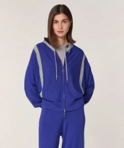 Rodier Gilet Sacha 100% Laine Bi-Couleur bleu outremer