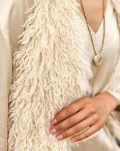 Femme Lauren Vidal Gilet sans manches en fausse fourrure Moka crème