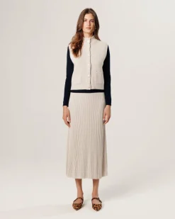 Best Rodier Gilet Sharifa manches courtes col mont blanc écru