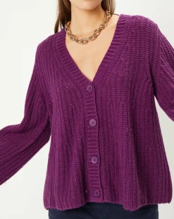 Discount Stella Forest Gilet évasé en Laine & Alpaga mélangés Théodore violet