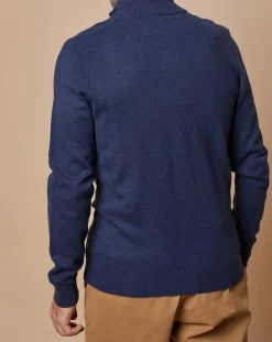 Clearance Oscar et Louise Gilet zippé 100% Cachemire John bleu marine