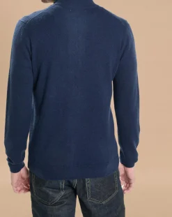 Clearance Oscar et Louise Gilet zippé 100% Cachemire John bleu marine