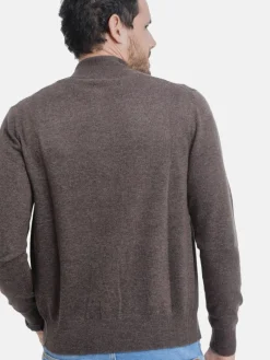 Homme C&Jo Gilet zippé classique café