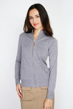 Best C&Jo Gilet zippé en Cachemire mélangé flanelle