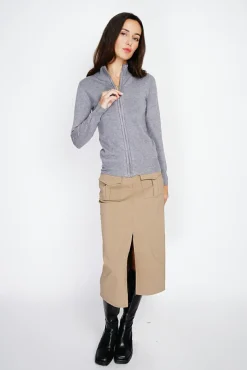 Best C&Jo Gilet zippé en Cachemire mélangé flanelle