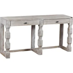 Clearance Bois & Chiffons Grande console bois hampton marron - 147x41x76 cm