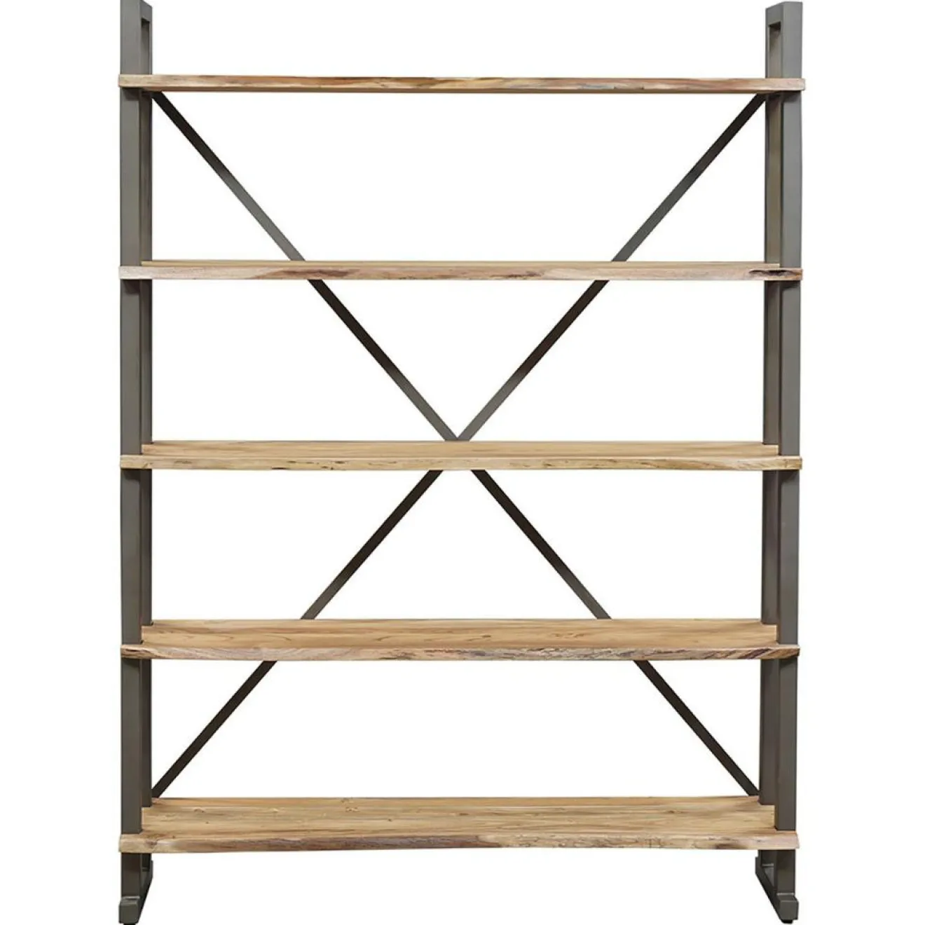 Bois & Chiffons Grande étagère bois acacia forest brut - 140x35x190 cm