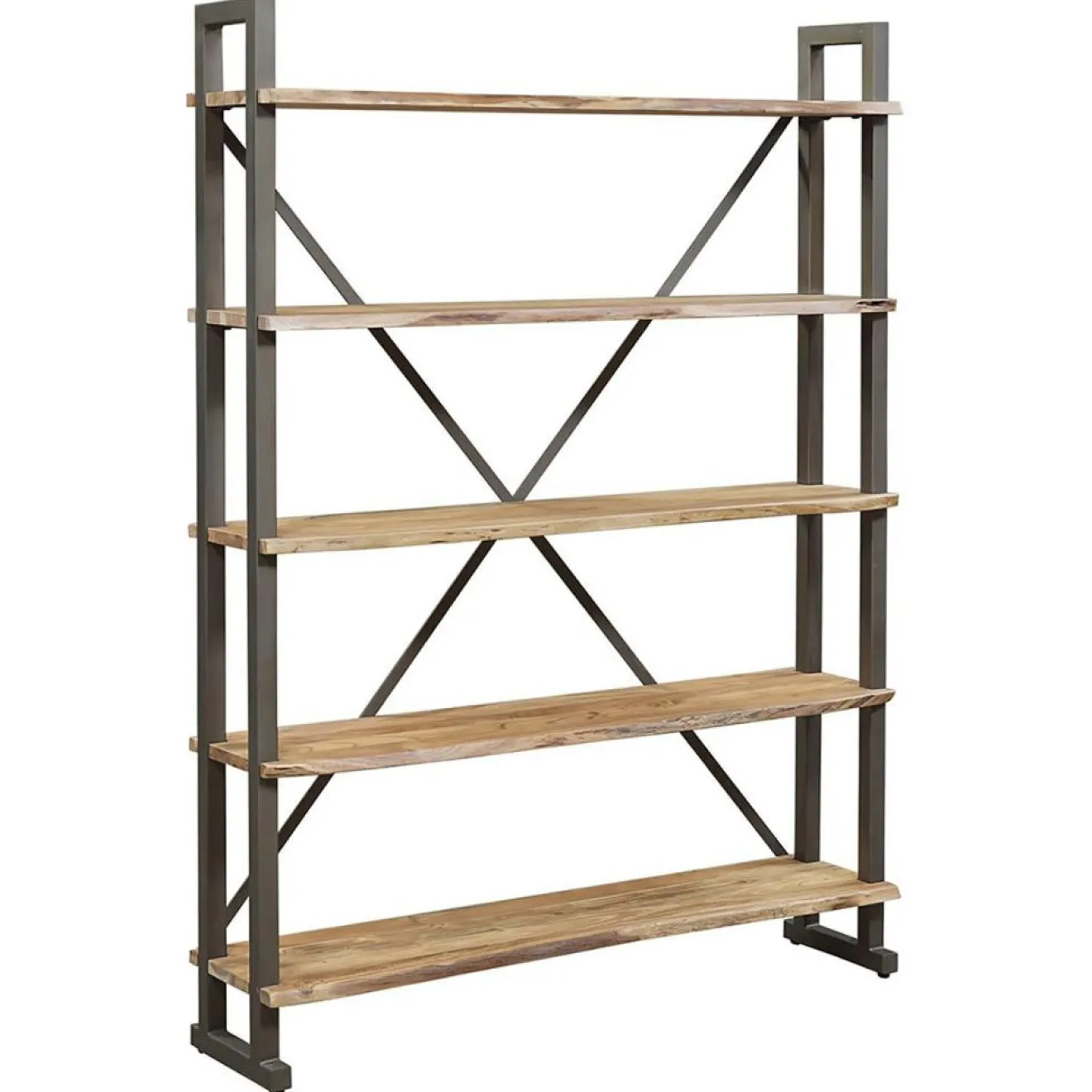 Bois & Chiffons Grande étagère bois acacia forest brut - 140x35x190 cm