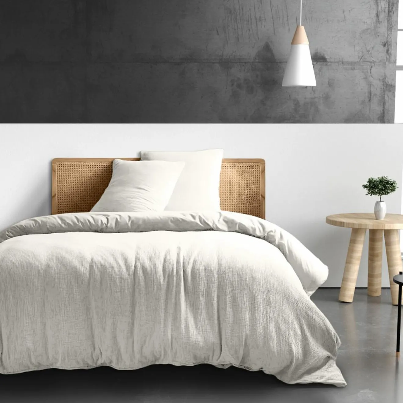 Baton Rouge Housse de couette 100% Gaze de coton blanche