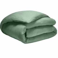Baton Rouge Housse de couette 100% Gaze de coton verte