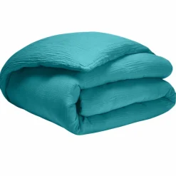 Baton Rouge Housse de couette 100% Gaze de coton bleue