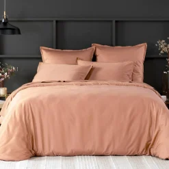 New Baton Rouge Housse de couette satin de coton lavé rose