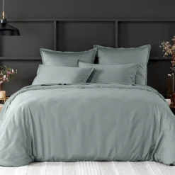 Sale Baton Rouge Housse de couette satin de coton lavé verte