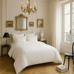 Sale Baton Rouge Housse de couette satin de coton lavé blanche