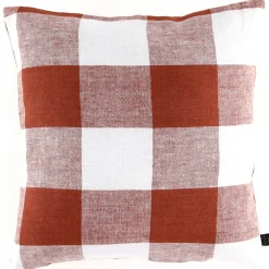 Sale Haomy Housse de coussin 100% Lin Palma brique - 45x45 cm