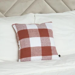 Sale Haomy Housse de coussin 100% Lin Palma brique - 45x45 cm