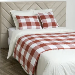 Best Haomy Housse de coussin 100% Lin Palma brique - 40x60 cm