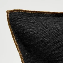 Sale Apotheca Housse de coussin en lin lavé noire - 45x45 cm