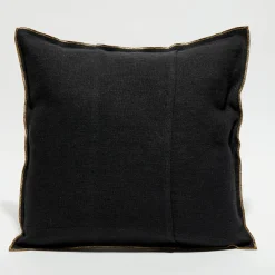 Sale Apotheca Housse de coussin en lin lavé noire - 45x45 cm
