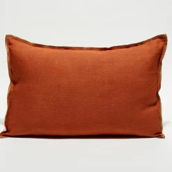 Best Apotheca Housse de coussin en lin lavé tomette - 40x60 cm