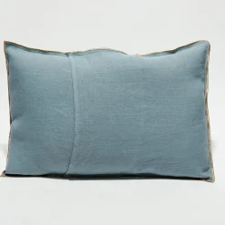 Online Apotheca Housse de coussin en lin lavé bleu stone - 40x60 cm
