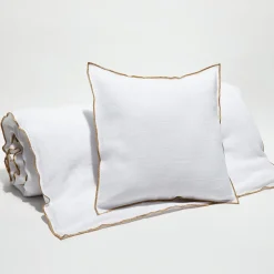 Discount Apotheca Housse de coussin en lin lavé blanche - 45x45 cm