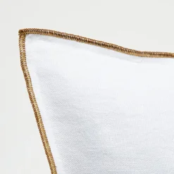 Discount Apotheca Housse de coussin en lin lavé blanche - 45x45 cm