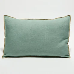 Apotheca Housse de coussin en lin lavé jade - 40x60 cm