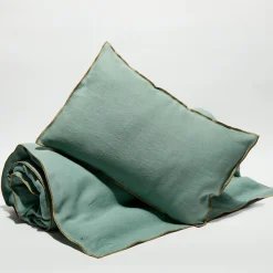 Apotheca Housse de coussin en lin lavé jade - 40x60 cm